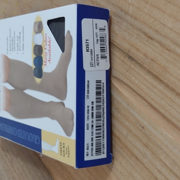 Activa 20-30mmHg Firm Support Graduated Compression Men's Dress Socks Brown NWT - Picture 3 of 8
